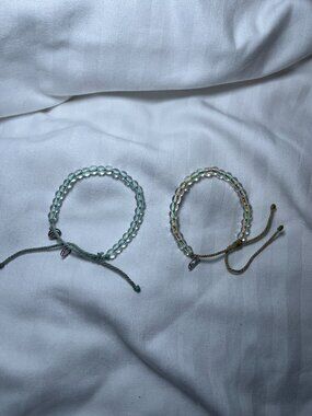 4Ocean Bracelet Lot of 2 Adjustable Beaded Cord Recycled Ocean Plastic